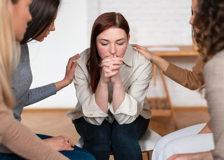 Women receiving support