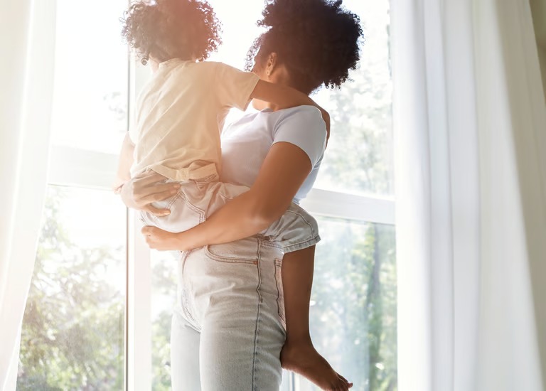 Mother and child together